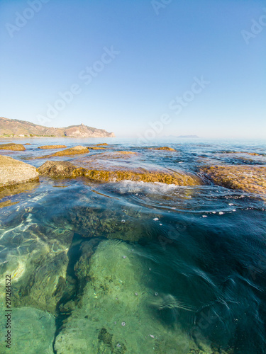 Light blue sea water tourquoise water beautiful scenery sicilian beach