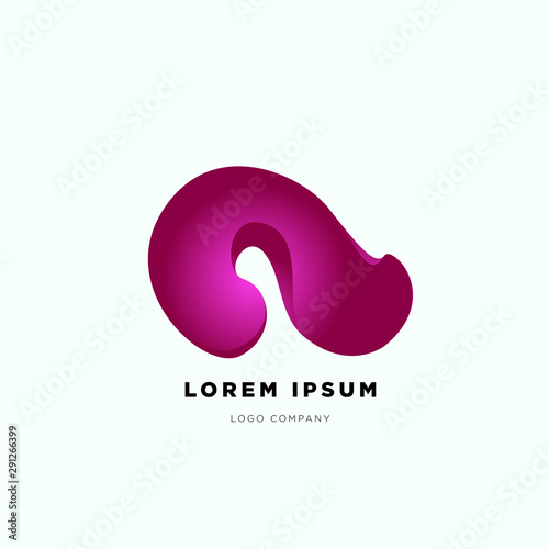 Vector Colorful Fluid and Curvy Abstract Logo Design