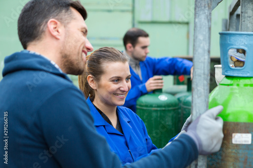 portrait of pressurize container workers
