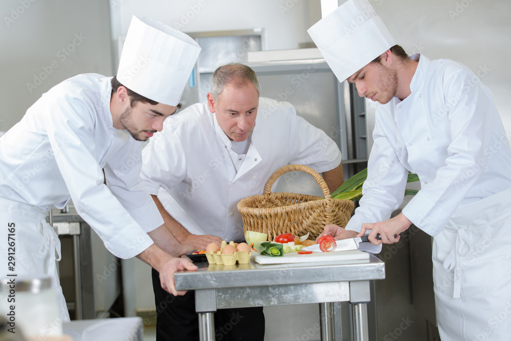 students training to work in catering industry