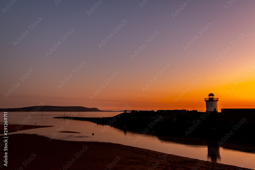 Burry port Lighthouse at sunset