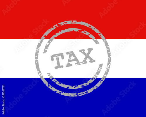 Steuer Stempel und Fahne der Niederlande