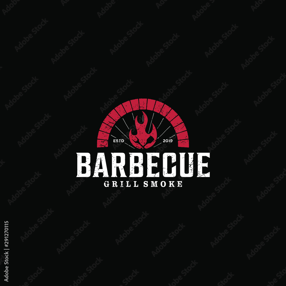 Barbecue bbw grill restaurant food drink logo design - fire meat sausage spatula element Barbecue bbw grill restaurant food drink logo design - fire meat sausage spatula element