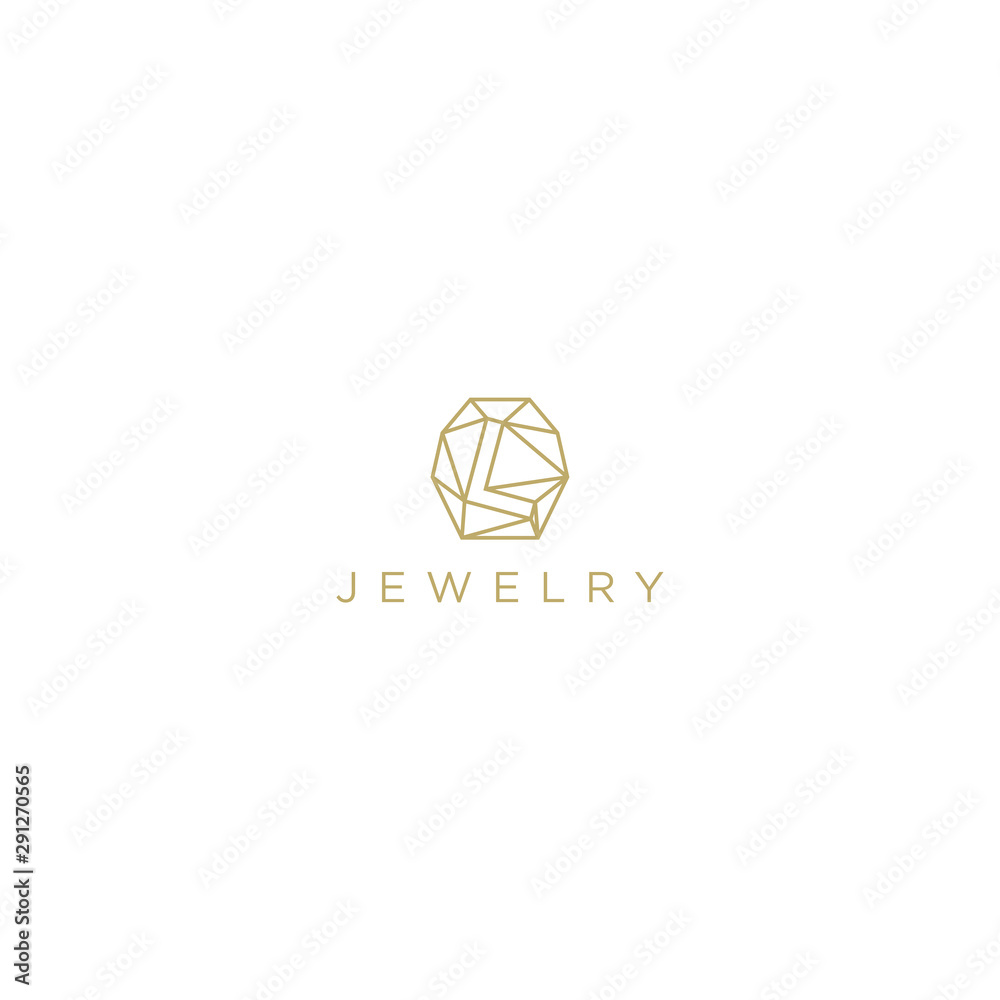 Fototapeta premium Jewelry golden brand identity product - luxury glamour expensive