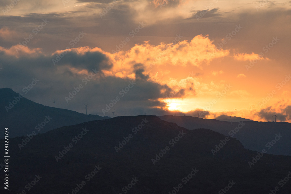 Sunset among the mountains 