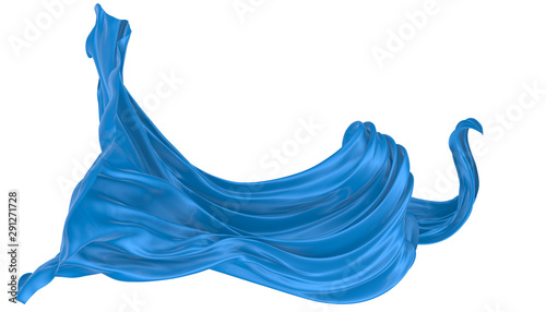 Abstract background of colored wavy silk or satin on white background. 3d rendering image.