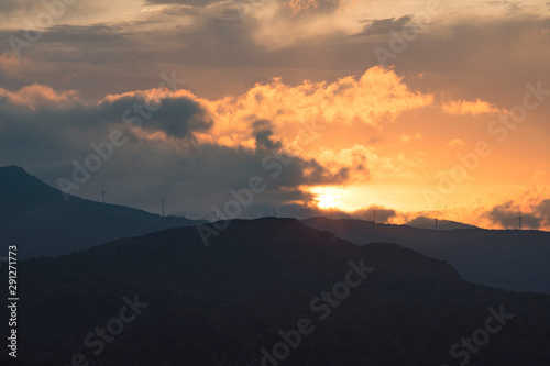 Sunset among the mountains 