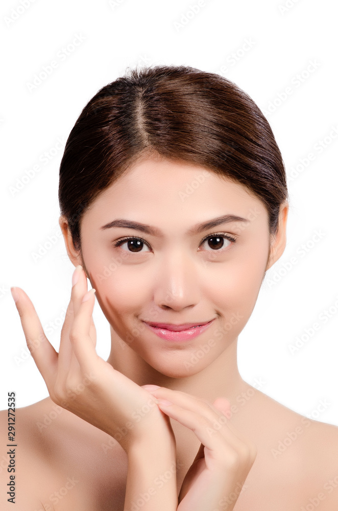 Portrait of Beautiful Asian women on white background Portrait of Beautiful Asian women on white background