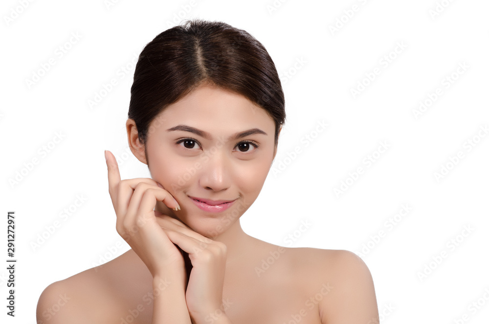Portrait of Beautiful Asian women on white background