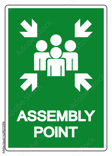 Assembly Point Symbol Sign, Vector Illustration, Isolated On White Background Label .EPS10