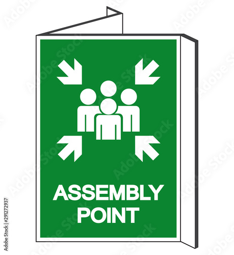 Fototapeta Naklejka Na Ścianę i Meble -  Assembly Point Symbol Sign, Vector Illustration, Isolated On White Background Label .EPS10