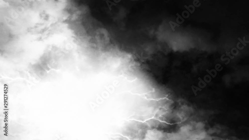 Dark Clouds And Lightning Storm Background