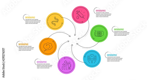 Gpu, Recovery data and Safe time line icons set. Infographic timeline. Timeline, Medical syringe and Employee results signs. Graphic card, Backup info, Management. Journey path. Science set. Vector