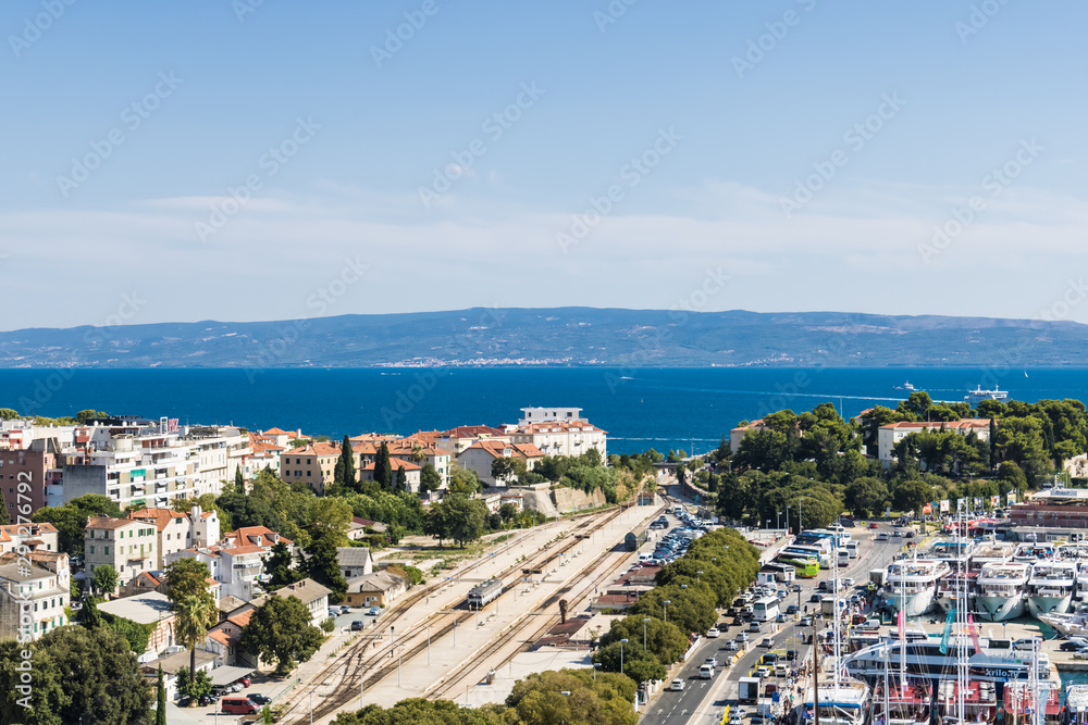 Split city view from the bell tower of Cathedral of Saint Domnius, Split, Croatia - Image