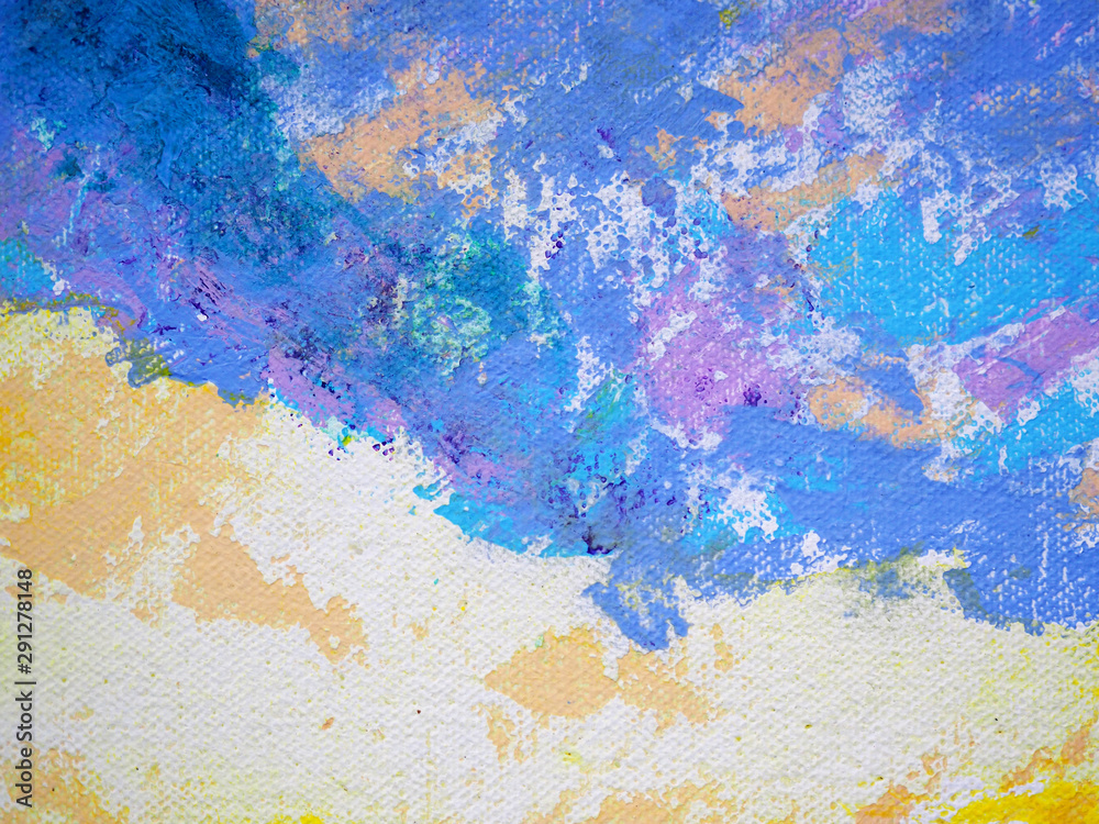 Hand draw colorful oil painting abstract background and texture.