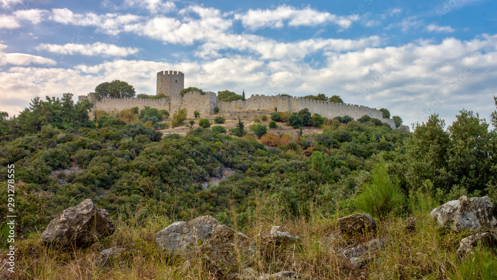 The medieval castle of Platamonas, Greece, an important tourist attraction The medieval castle of Platamonas, Greece, an important tourist attraction