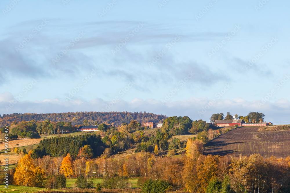 Countryside landscape view at autumn