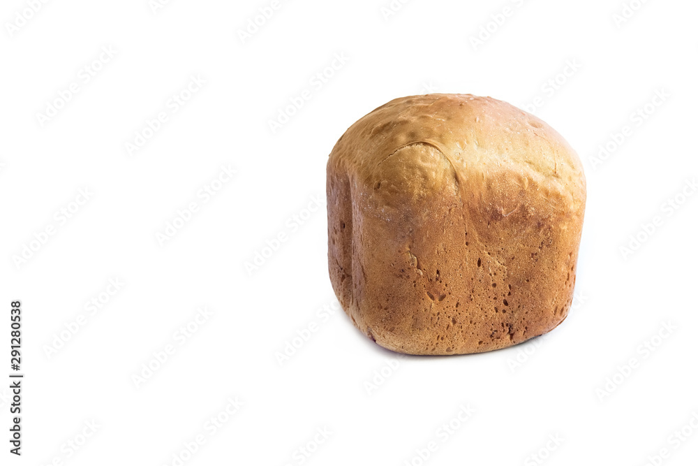 homemade white bread from a bread machine with a brown crust isolated on white homemade white bread from a bread machine with a brown crust isolated on white
