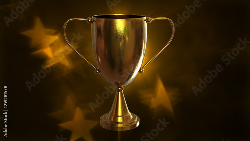 3D Trophy Gold Award, 3D Illustration