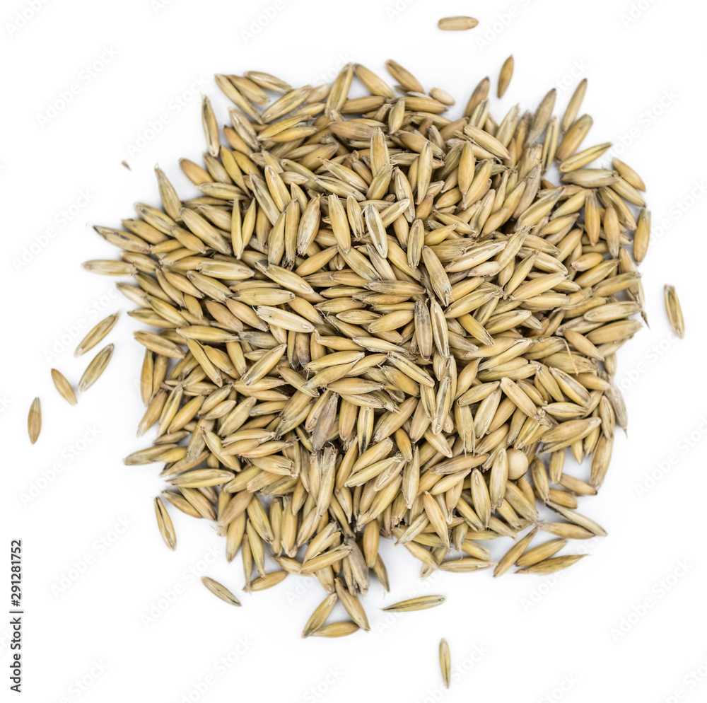 Some Oat isolated on white (selective focus)