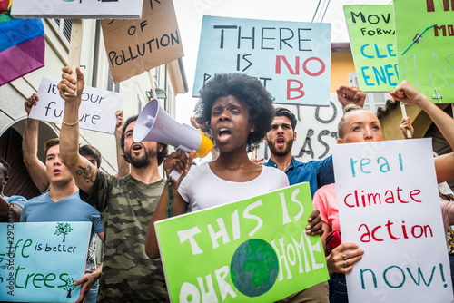 Принти на полотні Activists demonstrating against global warming