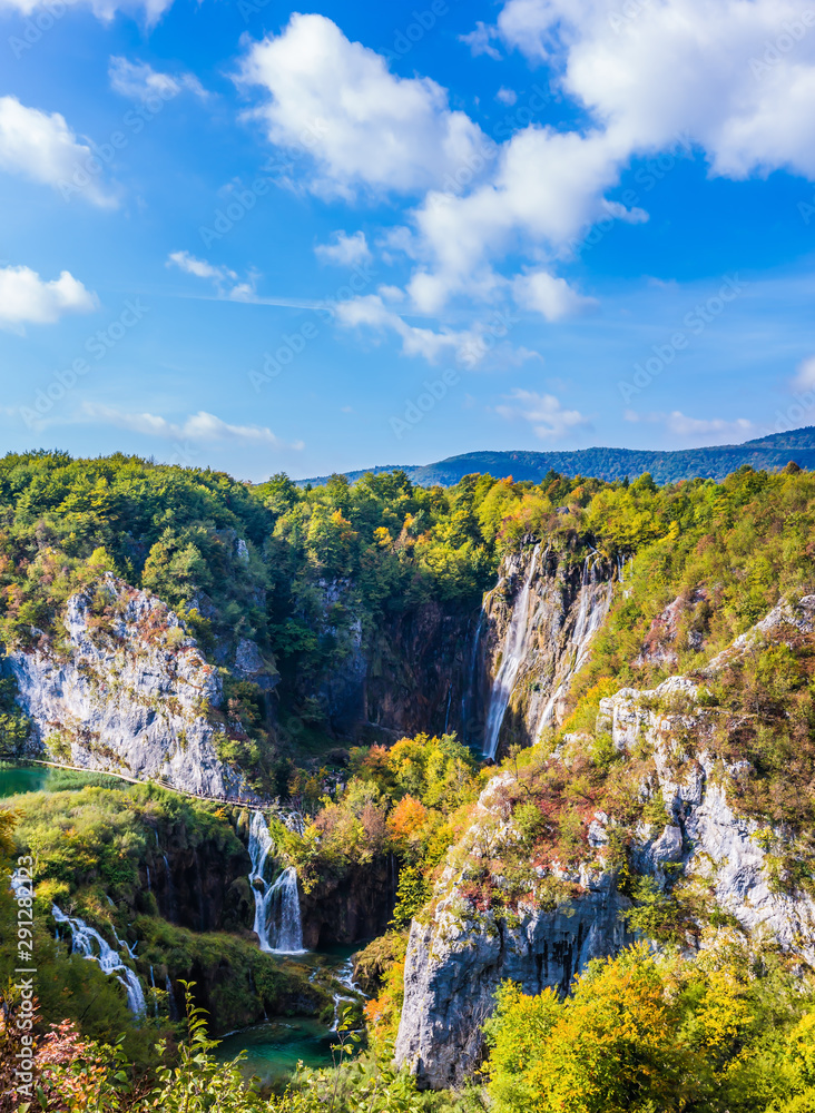 Plitvice Lakes and several waterfalls