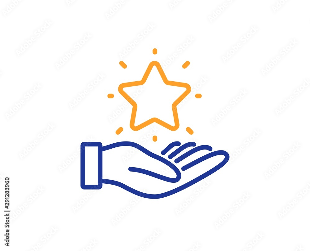 Bonus points. Loyalty program line icon. Discount star symbol. Colorful  outline concept. Blue and orange thin line loyalty program icon. Vector  Векторный объект Stock | Adobe Stock