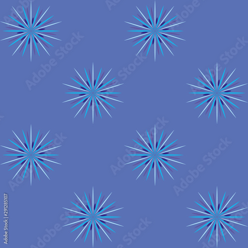circle of rays in different shades of blue on blue background
