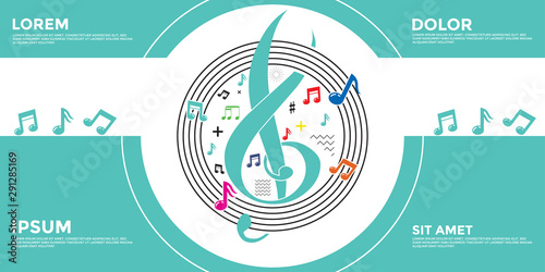 Music note or music scale banner