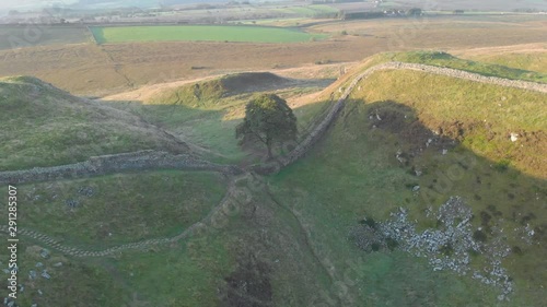 Aerial, Sycamore Gap, Whin Sill, Hadrian's Wall photo