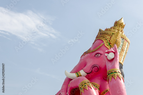 Ganesha, Hindu God over the blue sky