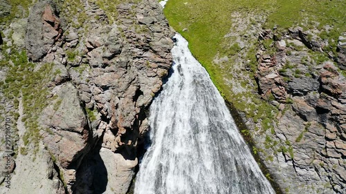 Maiden Braids — falls in upper courses of the Baksan gorge, close to Mount Elbrus, the Caucasian region, Russia.