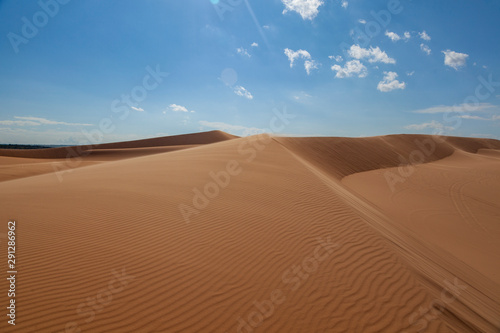 beautiful sand texture of dunes in the Sahara desert, white dunes of Vietnam, near the city of Mui Ne