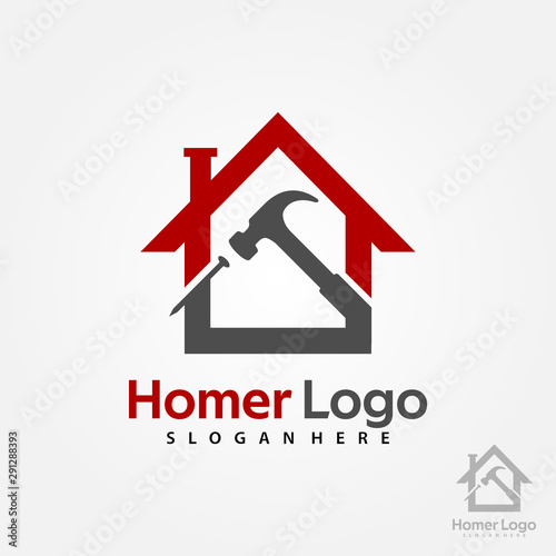Home Construction Logo Design Template. House Building Store Logo Template