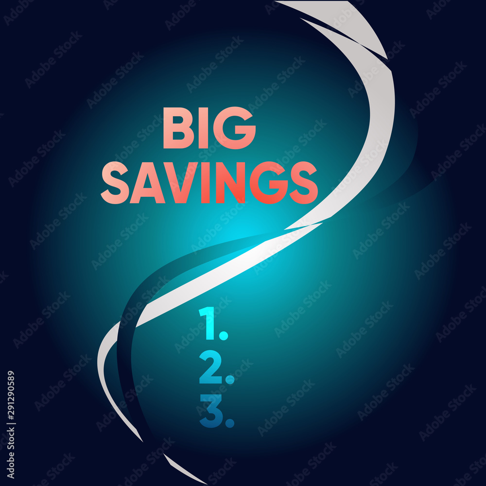 Handwriting text writing Big Savings. Conceptual photo income not spent or deferred consumption putting money aside Two Intermittent Curves Waves Dividing Sun Beamed Background in Halves Handwriting text writing Big Savings. Conceptual photo income not spent or deferred consumption putting money aside Two Intermittent Curves Waves Dividing Sun Beamed Background in Halves
