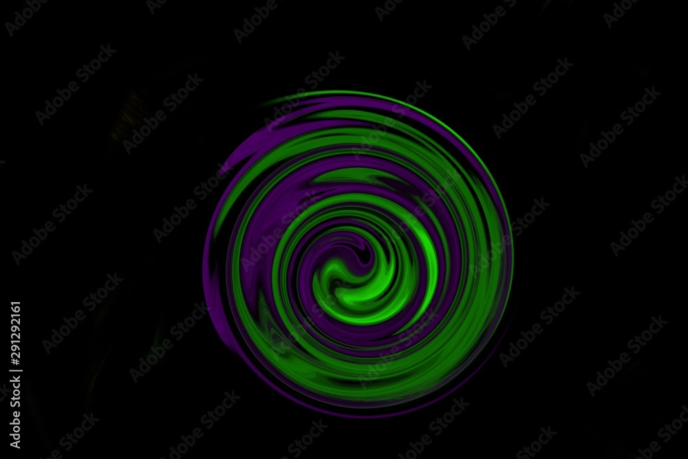 abstract whirl in purple and green on a black background abstract whirl in purple and green on a black background