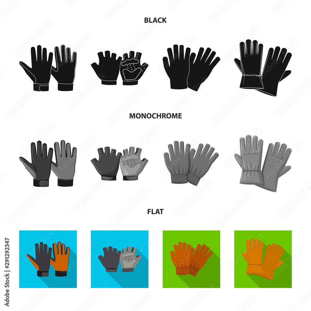 Vector design of glove and winter icon. Collection of glove and equipment stock symbol for web. Vector design of glove and winter icon. Collection of glove and equipment stock symbol for web.