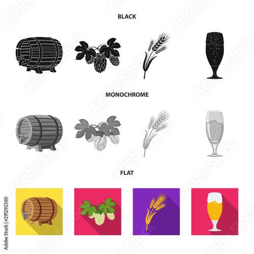 Vector illustration of pub and bar icon. Set of pub and interior stock symbol for web.