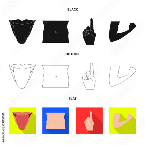 Vector design of human and part sign. Set of human and woman vector icon for stock.