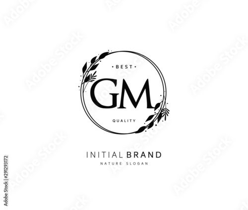 G m gm beauty vector initial logo, handwriting logo of initial posters for  the wall • posters couple, template, font