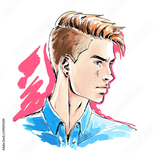 Fashion man, close up portrait. Modern stylish handsome guy