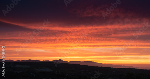 Dramatic sky during sunset, Crete, Greece