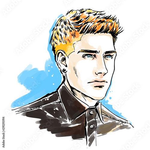 Fashion man, close up portrait. Modern stylish handsome guy