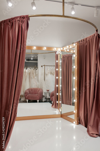 Tablou pe pânză fashion boutique interior, fitting room in the wedding salon