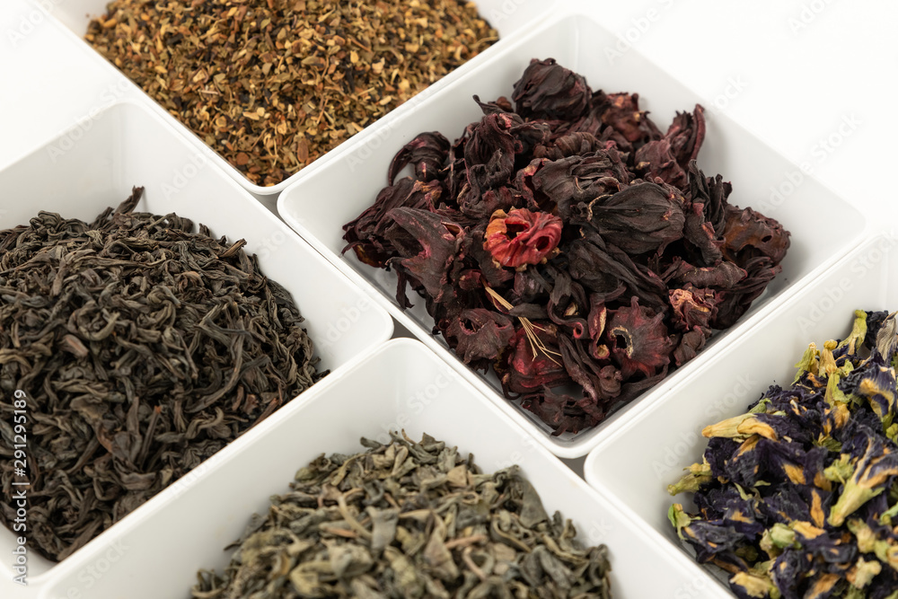 Dry tea black, green, hibiscus, masala tea, blue tea, butterfly peas