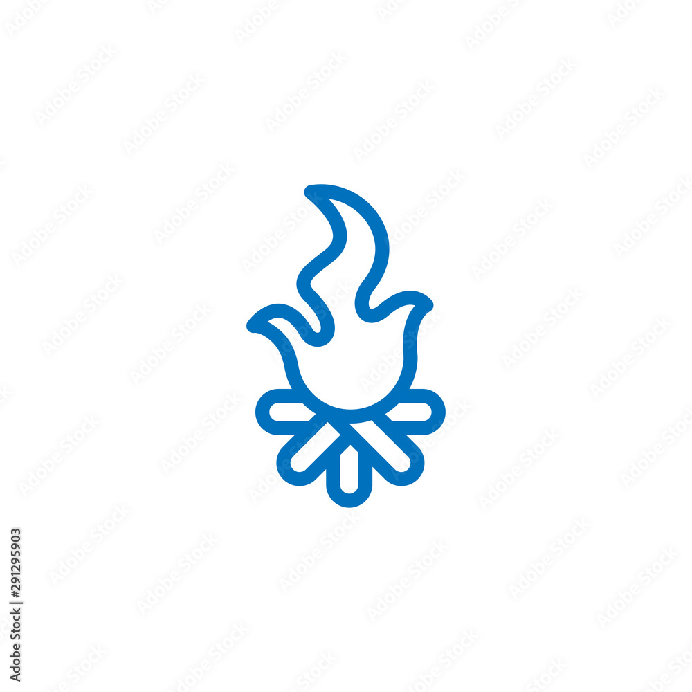 Naklejka premium bonfire camp fire icon Logo illustration. vector Icons Set Outline. Simple Modern graphic flat design design concepts.