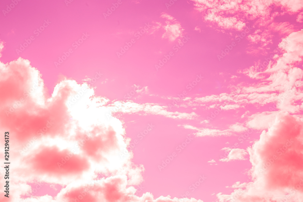 pink sky with pink clouds