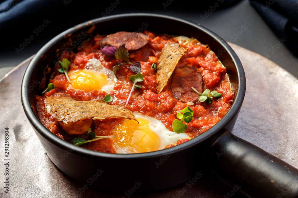 red omelette shakshuka traditional breakfast