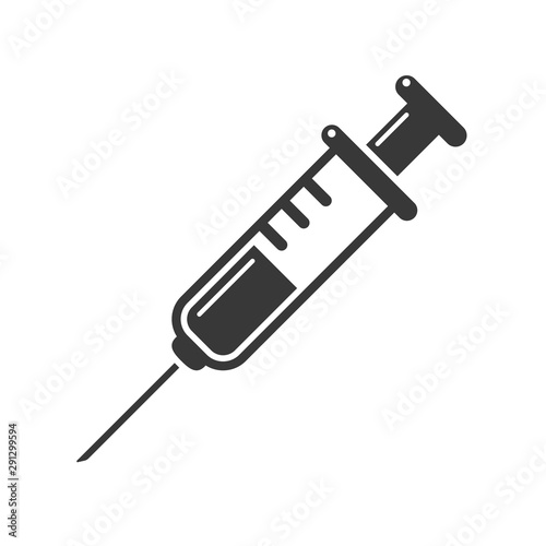 Syringe Icon Vector. Doctors often use syringes to prevent and treat malignant diseases. photo