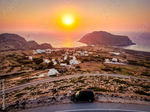 Greek island sunset photo